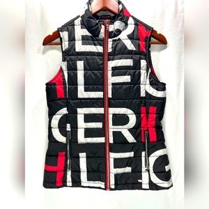 TOMMY HILFIGER Monogram Printed Gillet Vest Blue, Red & White XS